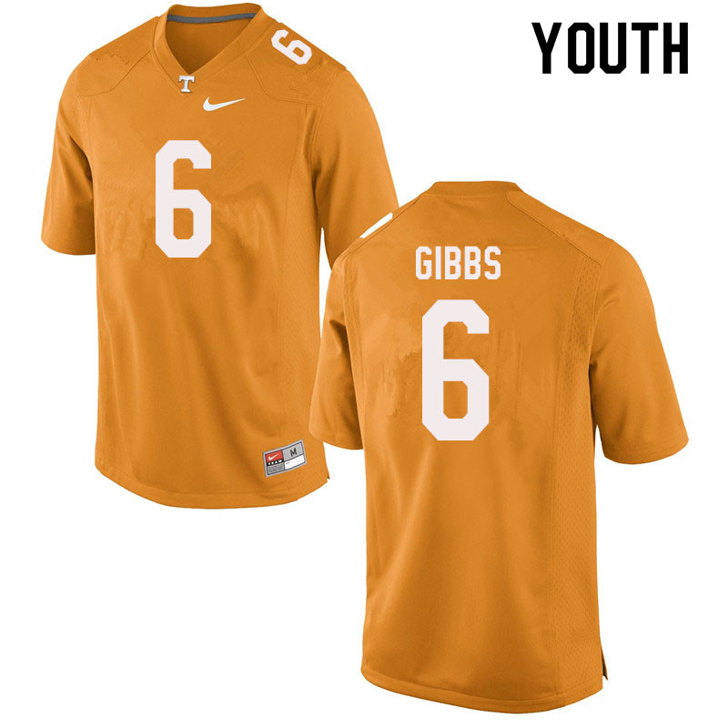 Youth #6 Deangelo Gibbs Tennessee Volunteers College Football Jerseys Sale-Orange